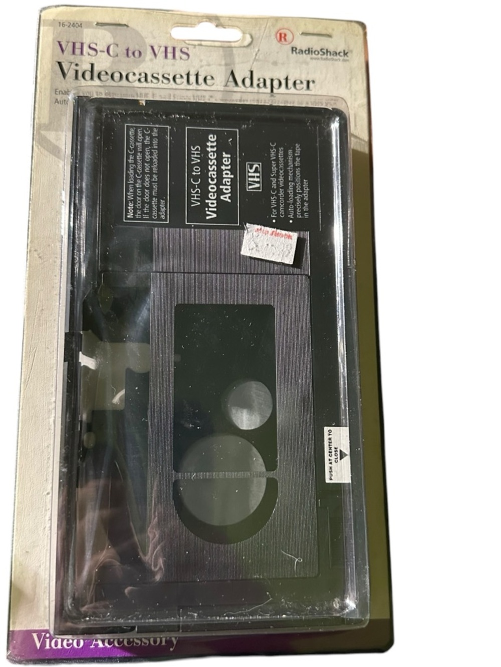 VHS-C to VHS Videocassette Adapter - Black